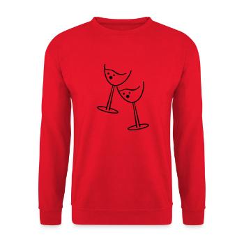 glas wine - Unisex Pullover - Rot - Vorne - Alina (178cm) & Michal (187cm)