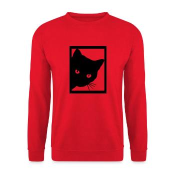 Cat Katze - Unisex Sweatshirt - red - Front - Alina (178cm) & Michal (187cm)
