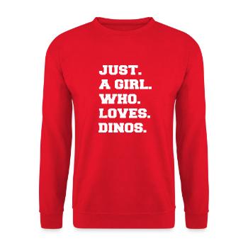 costume tshirts birthday trex fun green boys - Unisex Sweatshirt - red - Front - Alina (178cm) & Michal (187cm)