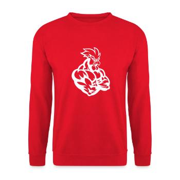 Coq Bande Dessinée - Sweat-shirt Unisexe - rouge - Devant - Alina (178cm) & Michal (187cm)