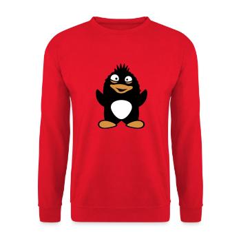 pingouin mignon agitant stupide fou oiseau drôle - Sweat-shirt Unisexe - rouge - Devant - Alina (178cm) & Michal (187cm)