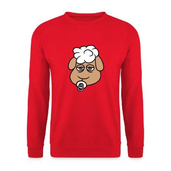 Sheep Baby Toddler Face Pacifier Child Head - Unisex Sweatshirt - red - Front - Alina (178cm) & Michal (187cm)