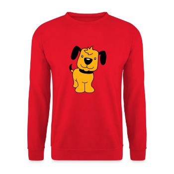Dog Stands Cute Little Happy Puppy Pet - Unisex Sweatshirt - red - Front - Alina (178cm) & Michal (187cm)