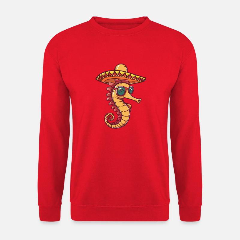 Seepferd Lustig Sombrero - Unisex Pullover - Rot