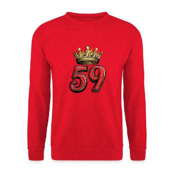59 Number Krone - Unisex Sweatshirt - red - Front - Alina (178cm) & Michal (187cm)