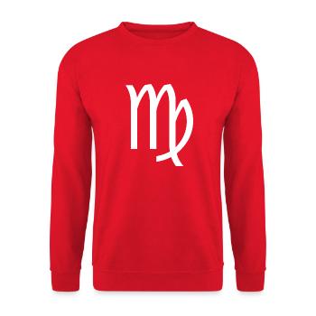 Sternzeichen Jungfrau, exklusives T-Shirt Design - Unisex Pullover - Rot - Vorne - Alina (178cm) & Michal (187cm)