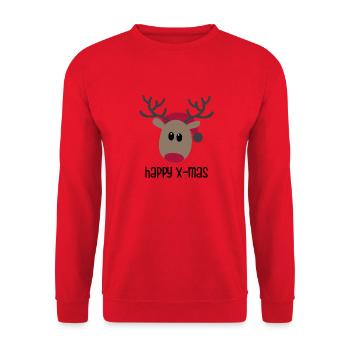 happy christmas - Unisex Sweatshirt - red - Front - Alina (178cm) & Michal (187cm)