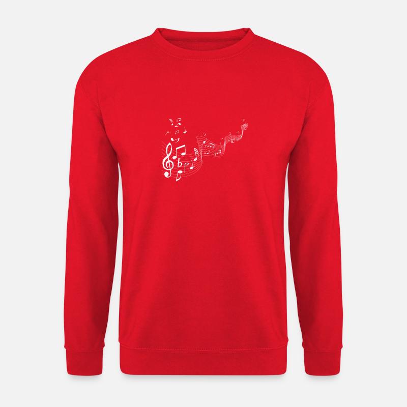 Music notes white - Unisex Sweatshirt - red