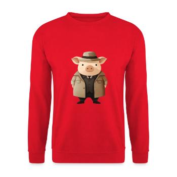 Piggy en tant que détective - Sweat-shirt Unisexe - rouge - Devant - Alina (178cm) & Michal (187cm)