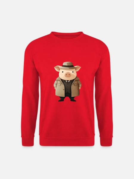 Piggy as detective - Unisex Sweatshirt - red