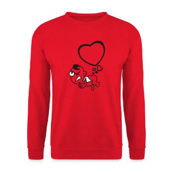 Engel Herzen pupsen 2c - Unisex Pullover - Rot - Vorne - Alina (178cm) & Michal (187cm)