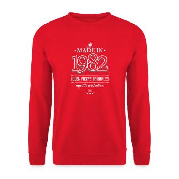Vintage 1982 Made in Originals - Sweat-shirt Unisexe - rouge - Devant - Alina (178cm) & Michal (187cm)