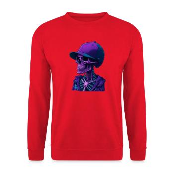 Squelette avec casquette - Sweat-shirt Unisexe - rouge - Devant - Alina (178cm) & Michal (187cm)