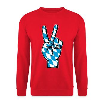 Bavaria Flag Peace Victory Symbol - Unisex Sweatshirt - red - Front - Alina (178cm) & Michal (187cm)