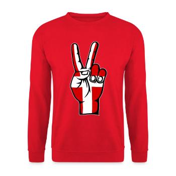 Danemark Drapeau Paix Victoire Symbole - Sweat-shirt Unisexe - rouge - Devant - Alina (178cm) & Michal (187cm)