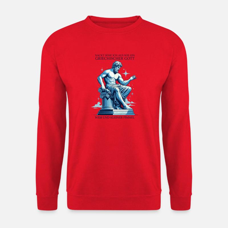 Griechischer Gott mit kleinem Pimmel - Unisex Pullover - Rot