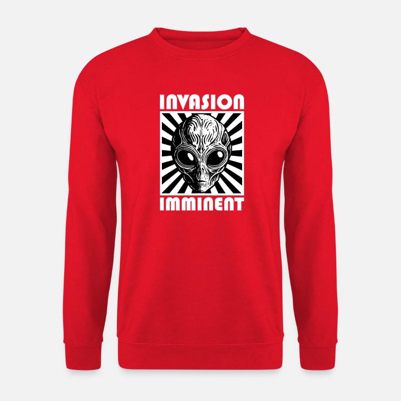 Alien Invasion Punk Kunstwerk - Unisex Pullover - Rot