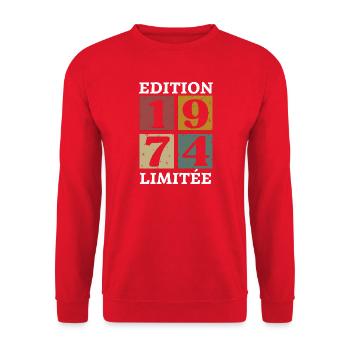 Limitierte Auflage 1974 geboren 1974 - Unisex Pullover - Rot - Vorne - Alina (178cm) & Michal (187cm)