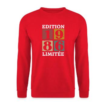 Limitierte Auflage 1986 geboren 1986 - Unisex Pullover - Rot - Vorne - Alina (178cm) & Michal (187cm)