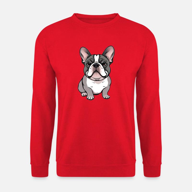 Französische Bulldogge - Unisex Pullover - Rot