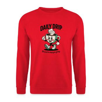 Daily Brew Retro Coffee Cup Art - Unisex Sweatshirt - red - Front - Alina (178cm) & Michal (187cm)