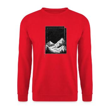 Berge Vintage - Unisex Pullover - Rot - Vorne - Alina (178cm) & Michal (187cm)