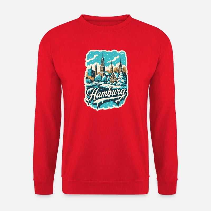 Hamburg Winterlandschaft - Unisex Pullover - Rot
