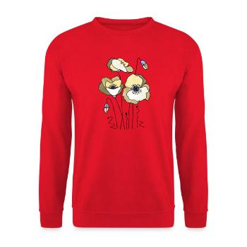 Fleur - Sweat-shirt Unisexe - rouge - Devant - Alina (178cm) & Michal (187cm)