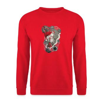 Linear flower tendrils - Unisex Sweatshirt - red - Front - Alina (178cm) & Michal (187cm)