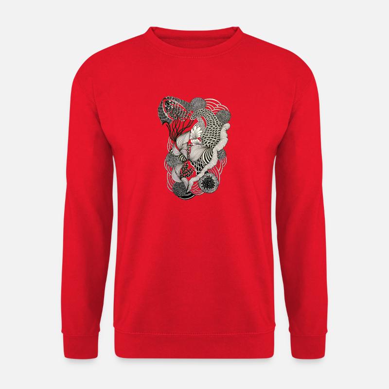 Linear flower tendrils - Unisex Sweatshirt - red