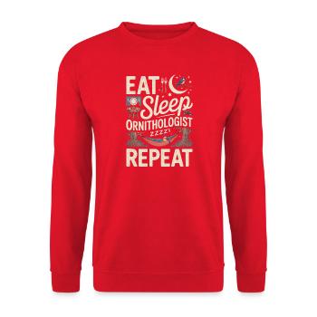 Eat sleep ornithologist repeat - Unisex Sweatshirt - red - Front - Alina (178cm) & Michal (187cm)
