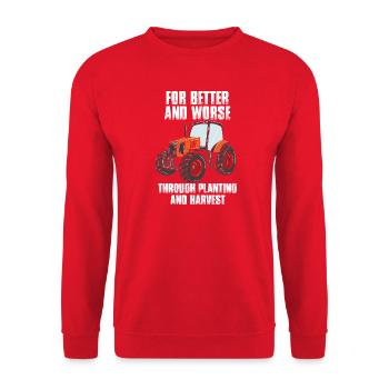 Pour le meilleur ou le pire de la conception des plantations et des récoltes - Sweat-shirt Unisexe - rouge - Devant - Alina (178cm) & Michal (187cm)