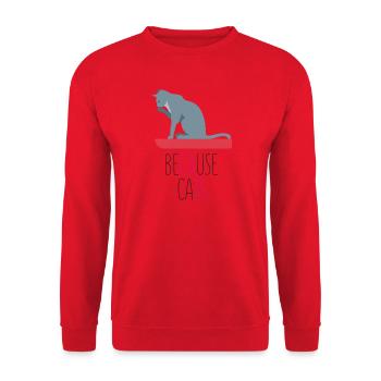Parce que les chats - Sweat-shirt Unisexe - rouge - Devant - Alina (178cm) & Michal (187cm)