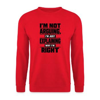 I don't argue Explain why I'm right - Unisex Sweatshirt - red - Front - Alina (178cm) & Michal (187cm)