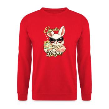 Eggstra Boujee Easter Bunny Easter - Unisex Sweatshirt - red - Front - Alina (178cm) & Michal (187cm)