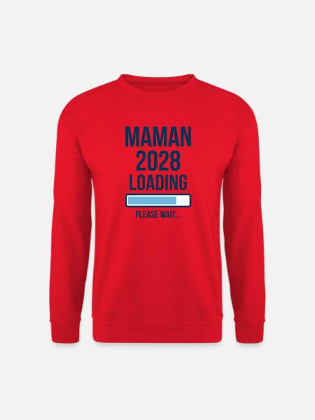 Annonce Grossesse Maman 2028 Loading - Sweat-shirt Unisexe - rouge