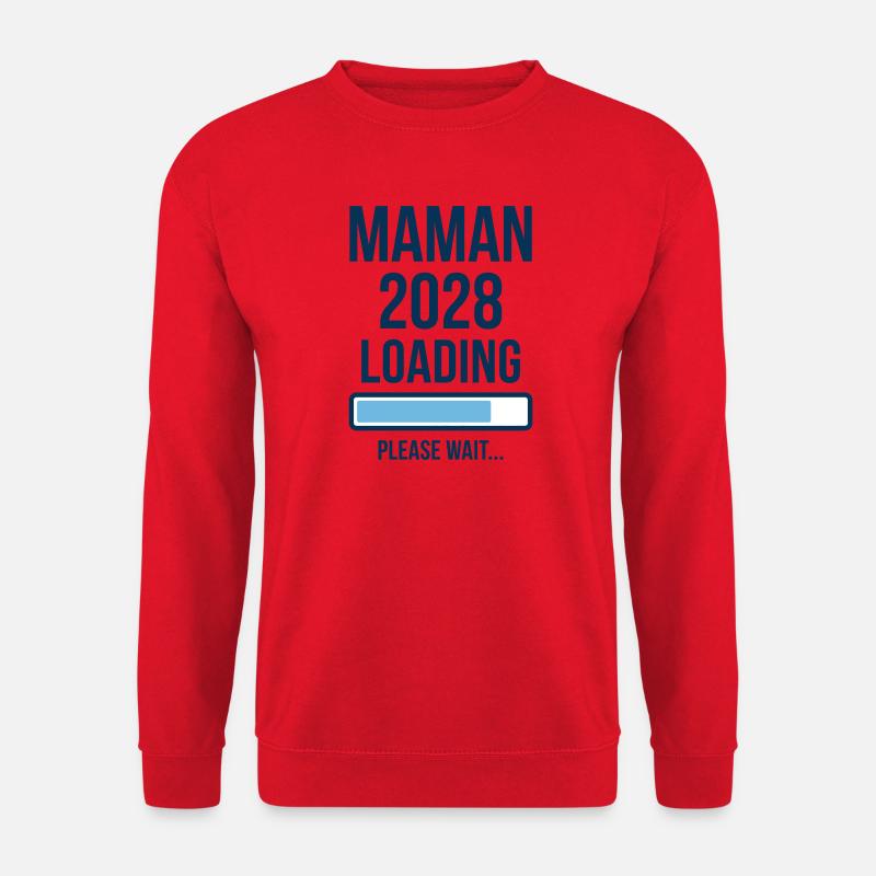 Pregnancy Announcement Mom 2028 Loading - Unisex Sweatshirt - red