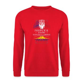 Francais De Racines Venezueliennes T-Shirt Cade... - Sweat-shirt Unisexe - rouge - Devant - Alina (178cm) & Michal (187cm)