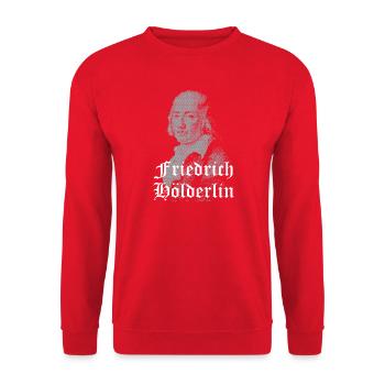 Friedrich Hölderlin portrait design - Unisex Sweatshirt - red - Front - Alina (178cm) & Michal (187cm)