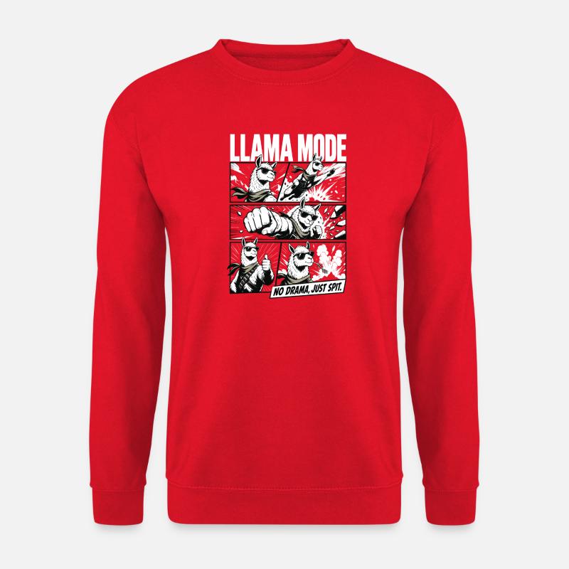 No Drama Llama Comic Vibes - Unisex Pullover - Rot