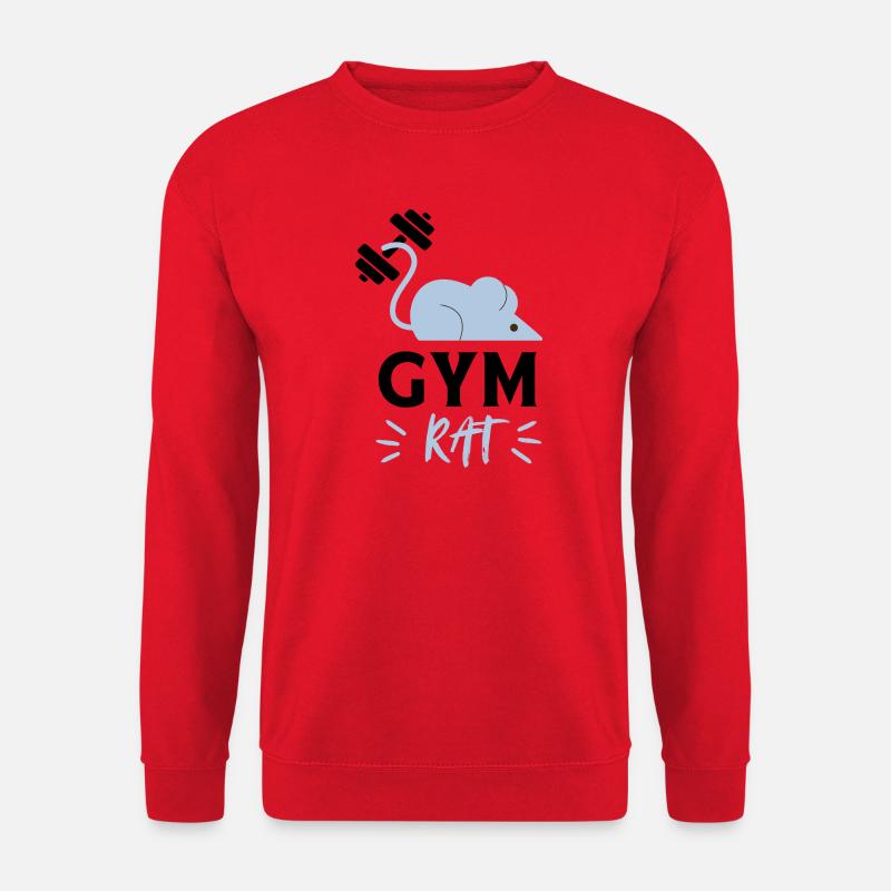 Cheerful Minimalist Blue Mouse - Unisex Sweatshirt - red
