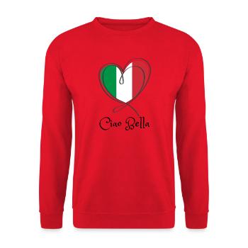 Italy Flag Heart Line Art - Unisex Sweatshirt - red - Front - Alina (178cm) & Michal (187cm)