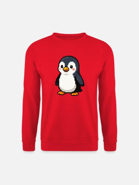 Pixel Penguin : esthétique rétro ludique - Sweat-shirt Unisexe - rouge