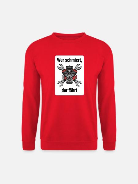 Wer schmiert, der fährt Traktor Schrauber - Unisex Pullover - Rot