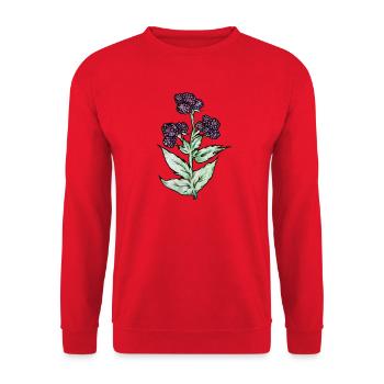 Purple Bloom Botanicals - Unisex Pullover - Rot - Vorne - Alina (178cm) & Michal (187cm)