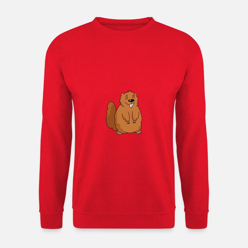 Ein süßes Murmeltier als Geschenkidee - Unisex Pullover - Rot