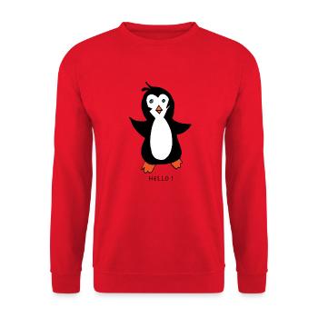 Hello pingoo - Sweat-shirt Unisexe - rouge - Devant - Alina (178cm) & Michal (187cm)