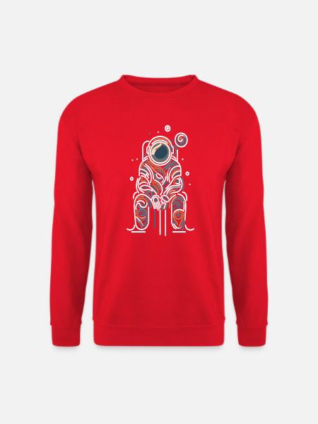 Kosmische Liebe - Linien-Astronaut - Unisex Pullover - Rot