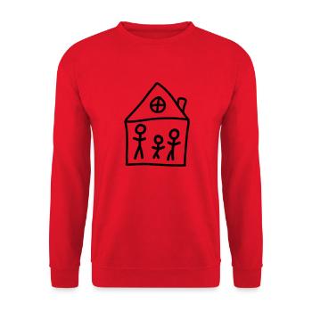 Familie Haus - line - Unisex Pullover - Rot - Vorne - Alina (178cm) & Michal (187cm)