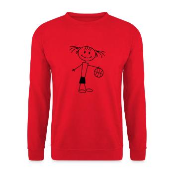 basketball_girl - Unisex Pullover - Rot - Vorne - Alina (178cm) & Michal (187cm)